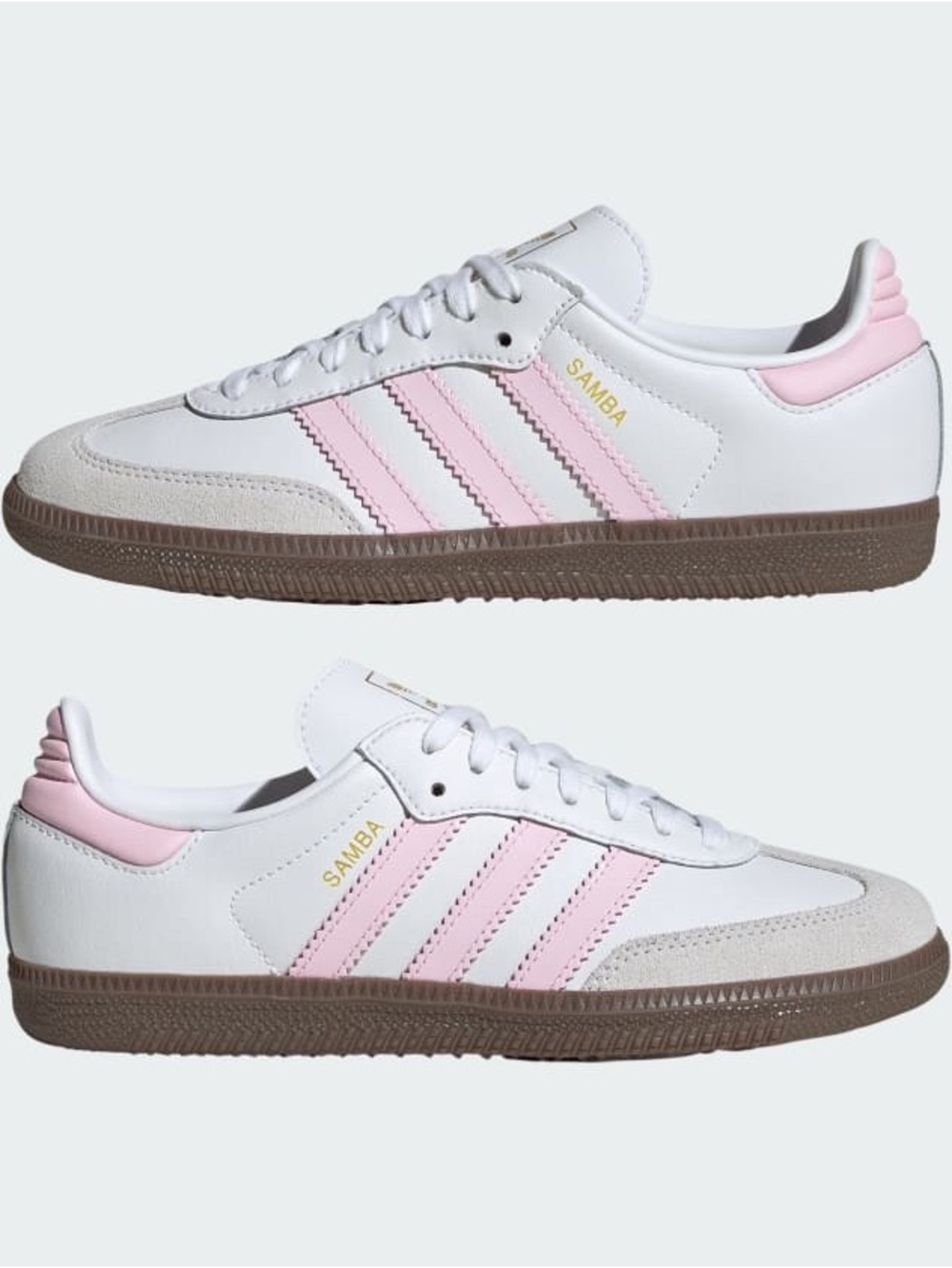 NWT ADIDAS Samba OG Shoes | Cloud White/Clear Pink/Gum MSRP $100 7Y (Fit 9W)